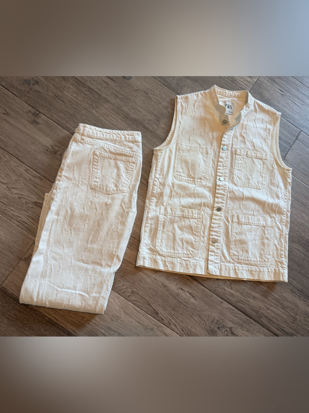 Zara White Denim Shirt and matching Pants